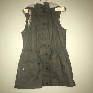 Olive Green Vest w/ Fur Inside